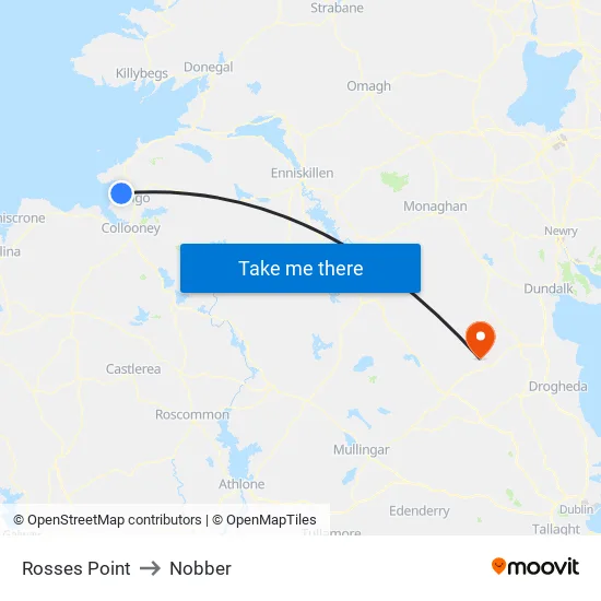 Rosses Point to Nobber map