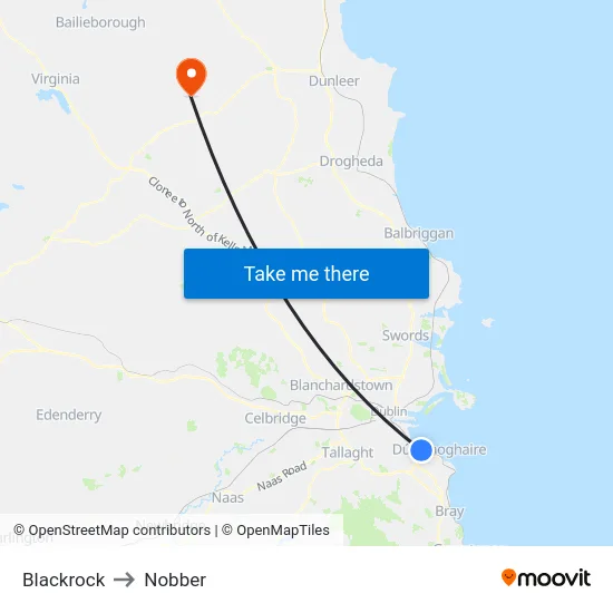 Blackrock to Nobber map