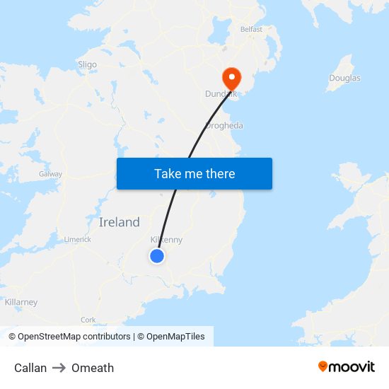 Callan to Omeath map