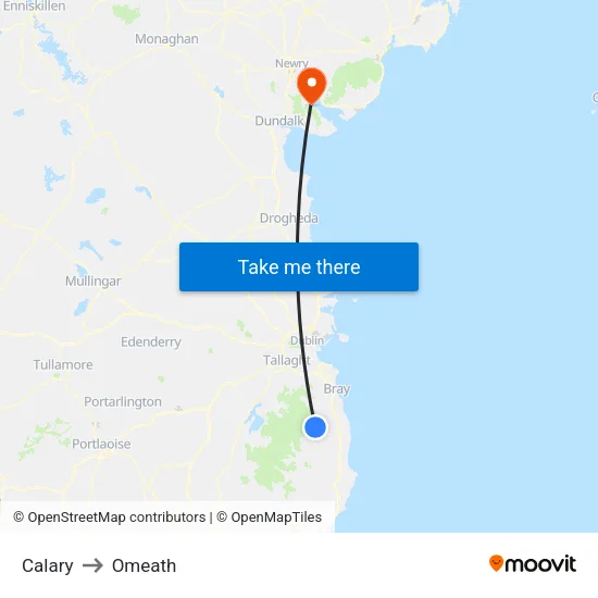 Calary to Omeath map