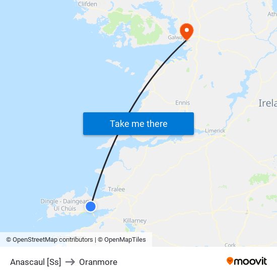 Anascaul [Ss] to Oranmore map