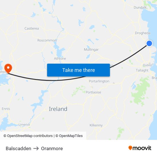 Balscadden to Oranmore map