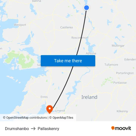 Drumshanbo to Pallaskenry map