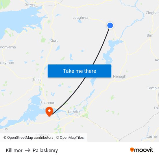 Killimor to Pallaskenry map