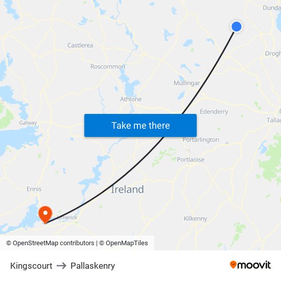 Kingscourt to Pallaskenry map