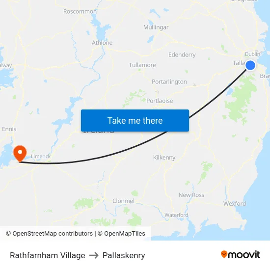 Rathfarnham Village to Pallaskenry map
