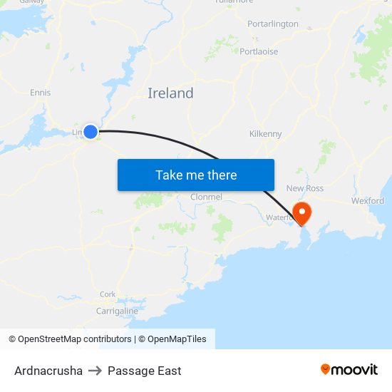 Ardnacrusha to Passage East map