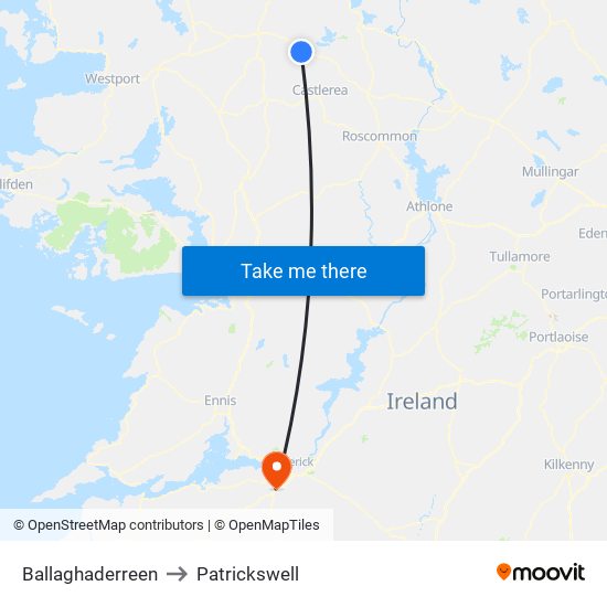 Ballaghaderreen to Patrickswell map