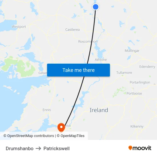 Drumshanbo to Patrickswell map