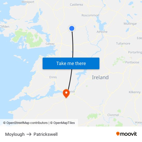 Moylough to Patrickswell map