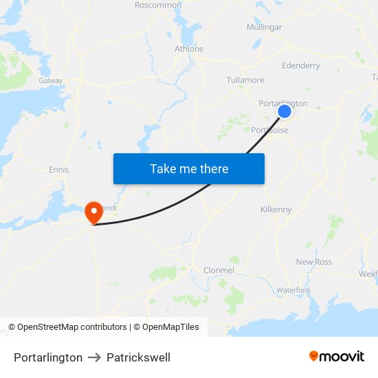 Portarlington to Patrickswell map