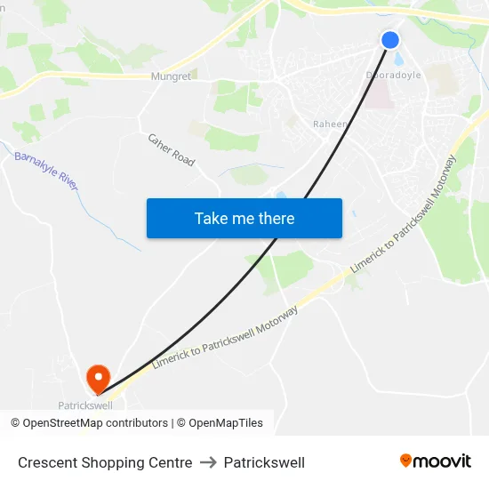 Crescent Shopping Centre to Patrickswell map
