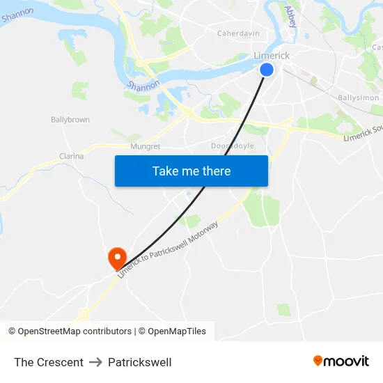 The Crescent to Patrickswell map