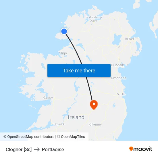 Clogher [Ss] to Portlaoise map