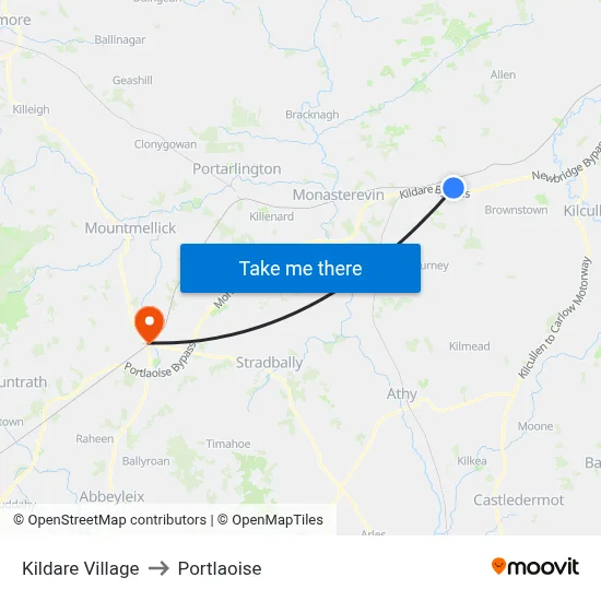 Kildare Village to Portlaoise map