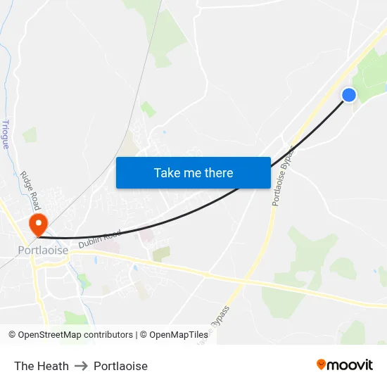 The Heath to Portlaoise map