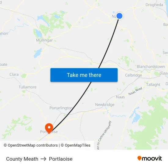 County Meath to Portlaoise map