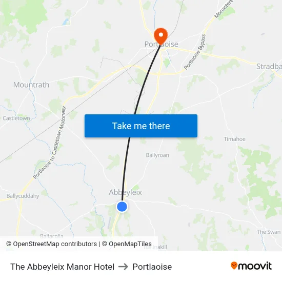 The Abbeyleix Manor Hotel to Portlaoise map