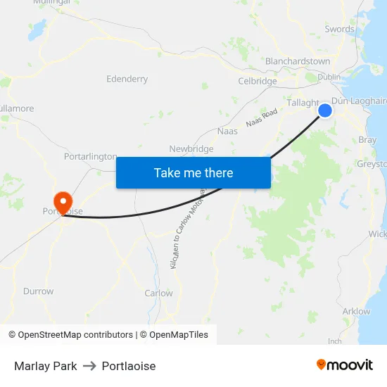 Marlay Park to Portlaoise map