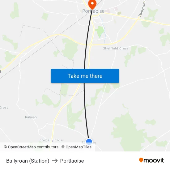 Ballyroan (Station) to Portlaoise map