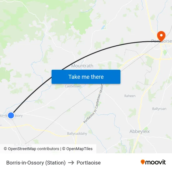 Borris-in-Ossory (Station) to Portlaoise map