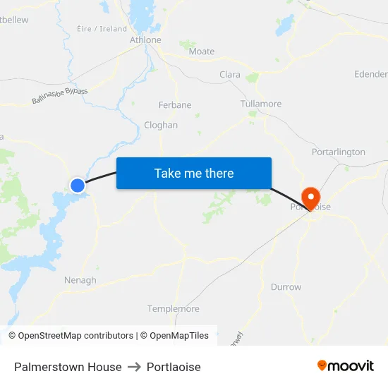 Palmerstown House to Portlaoise map