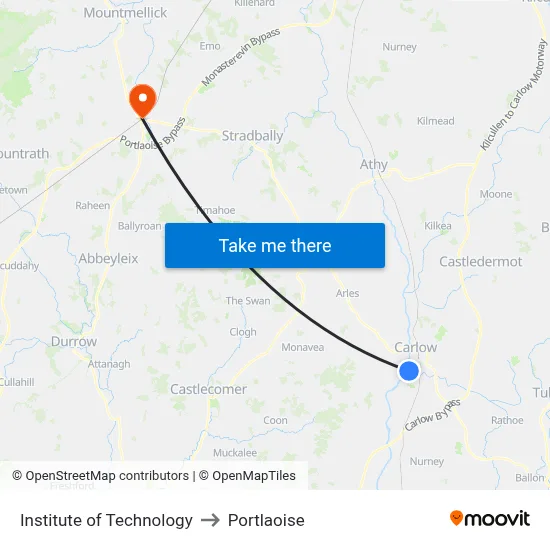 Institute of Technology to Portlaoise map