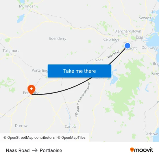 Naas Road to Portlaoise map