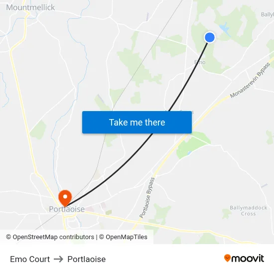 Emo Court to Portlaoise map