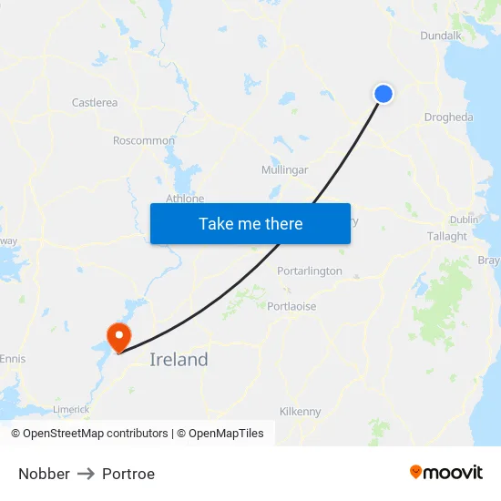 Nobber to Portroe map