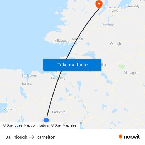 Ballinlough to Ramelton map
