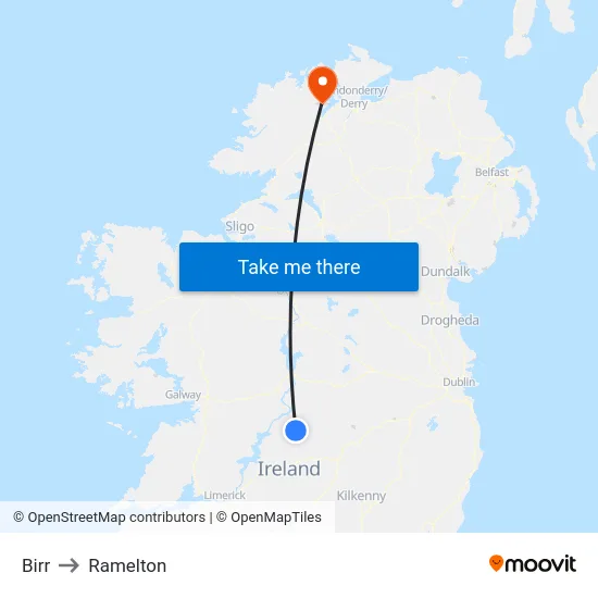 Birr to Ramelton map