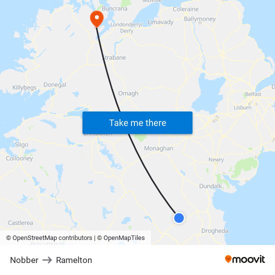 Nobber to Ramelton map