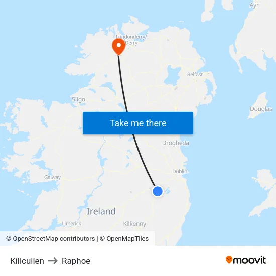 Killcullen to Raphoe map