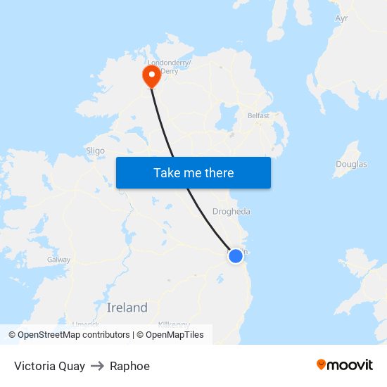 Victoria Quay to Raphoe map