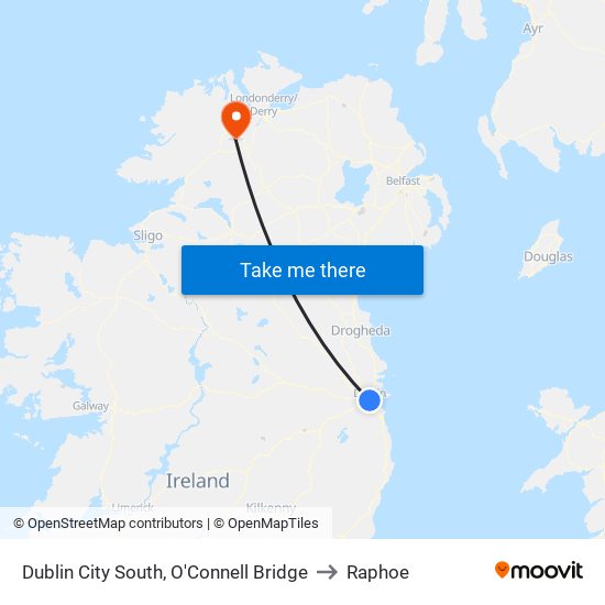 Dublin City South, O'Connell Bridge to Raphoe map