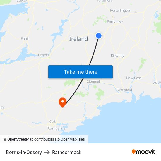 Borris-In-Ossery to Rathcormack map