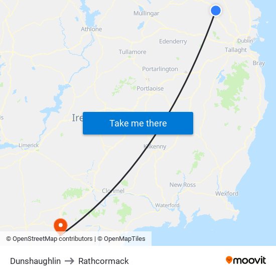 Dunshaughlin to Rathcormack map