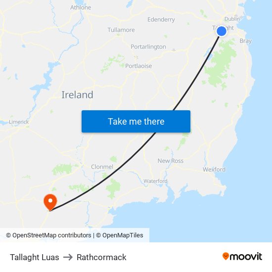 Tallaght Luas to Rathcormack map