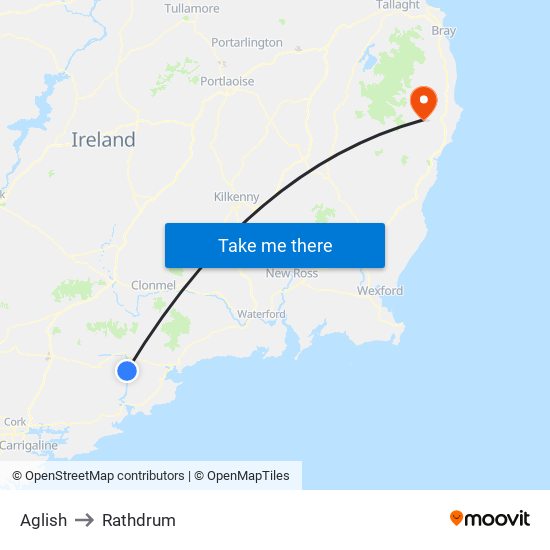 Aglish to Rathdrum map