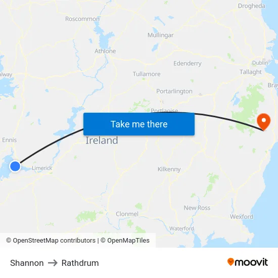 Shannon to Rathdrum map