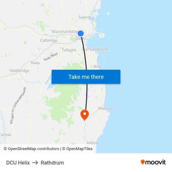 DCU Helix to Rathdrum map