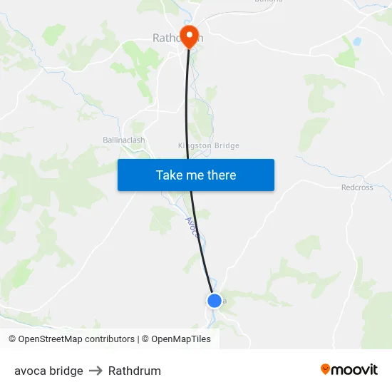 avoca bridge to Rathdrum map