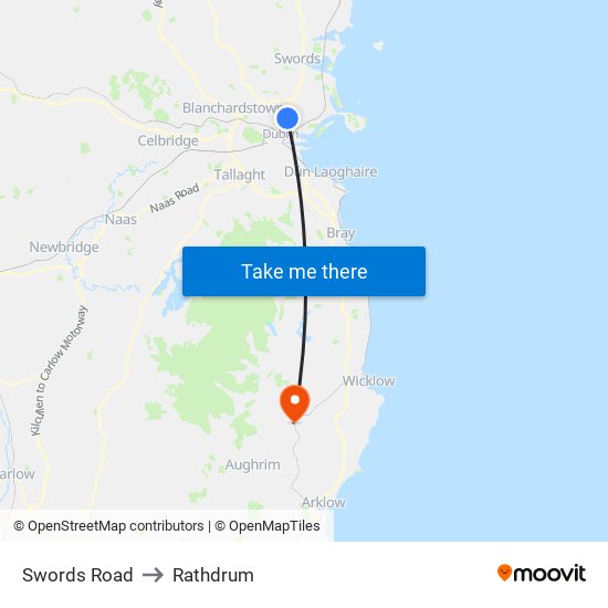 Swords Road to Rathdrum map