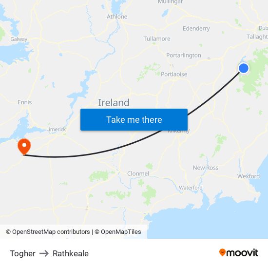 Togher to Rathkeale map