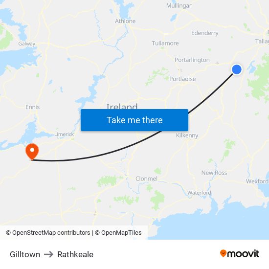 Gilltown to Rathkeale map