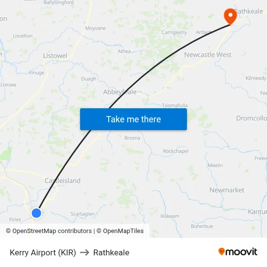 Kerry Airport (KIR) to Rathkeale map