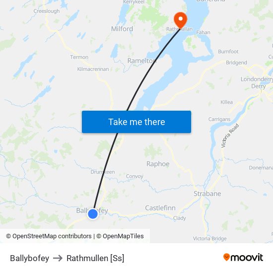 Ballybofey to Rathmullen [Ss] map