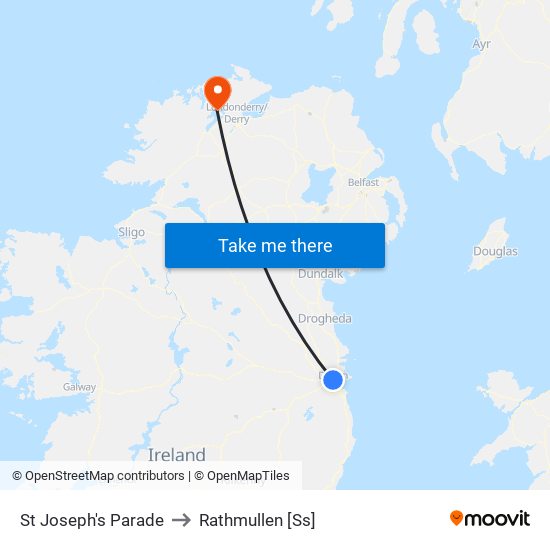 St Joseph's Parade to Rathmullen [Ss] map