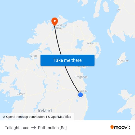 Tallaght Luas to Rathmullen [Ss] map